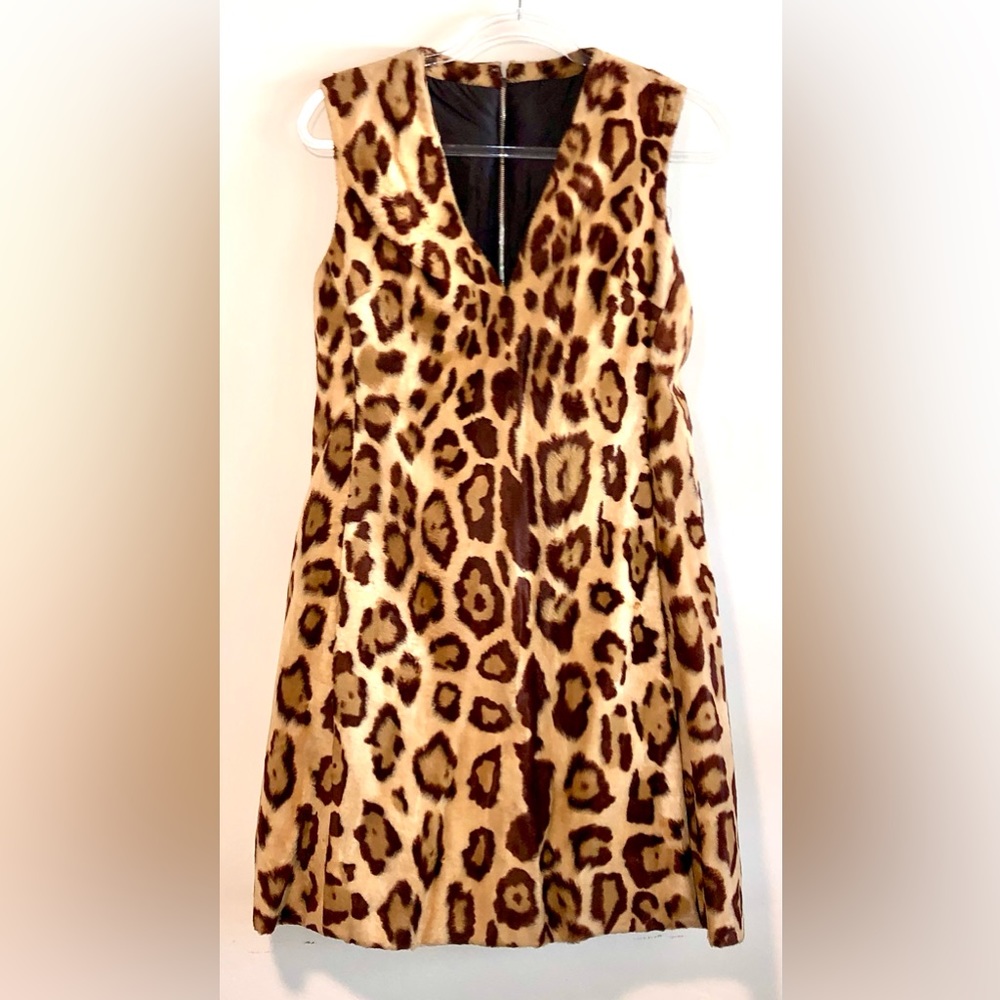 Super Vintage Furry Leopard Dress